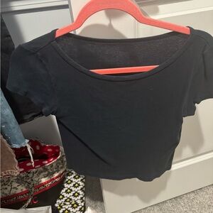 Brandy Melville Navy Blue Cropped Tee